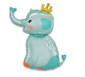 Шар Фигура Фигура фольгированная, слоник в короне 82*100 см